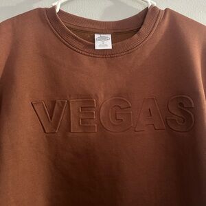 Vegas Embossed Long Sleeve Tee - Brown